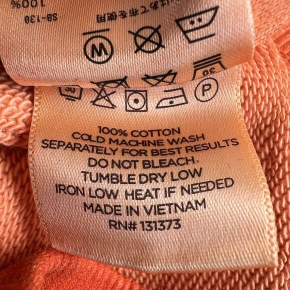 NWT Saturdays NYC Grande Peace Hyper Orange Long Sleeve Drawstring Hoodie S - Picture 14 of 16